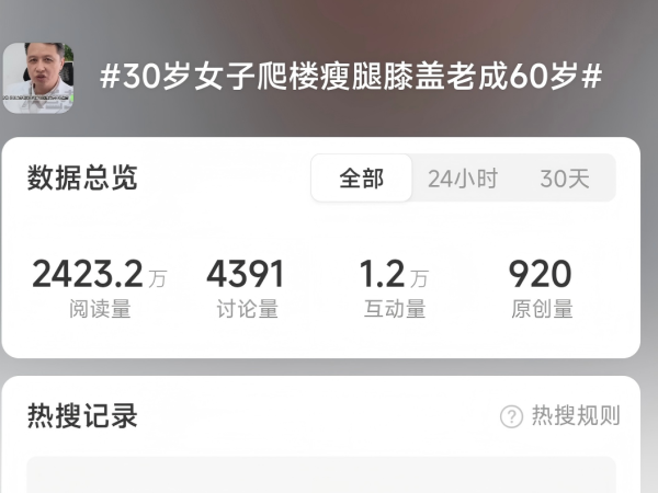 “30岁女子爬楼瘦腿膝盖老成60岁”上热搜!医生提醒,这并非个例